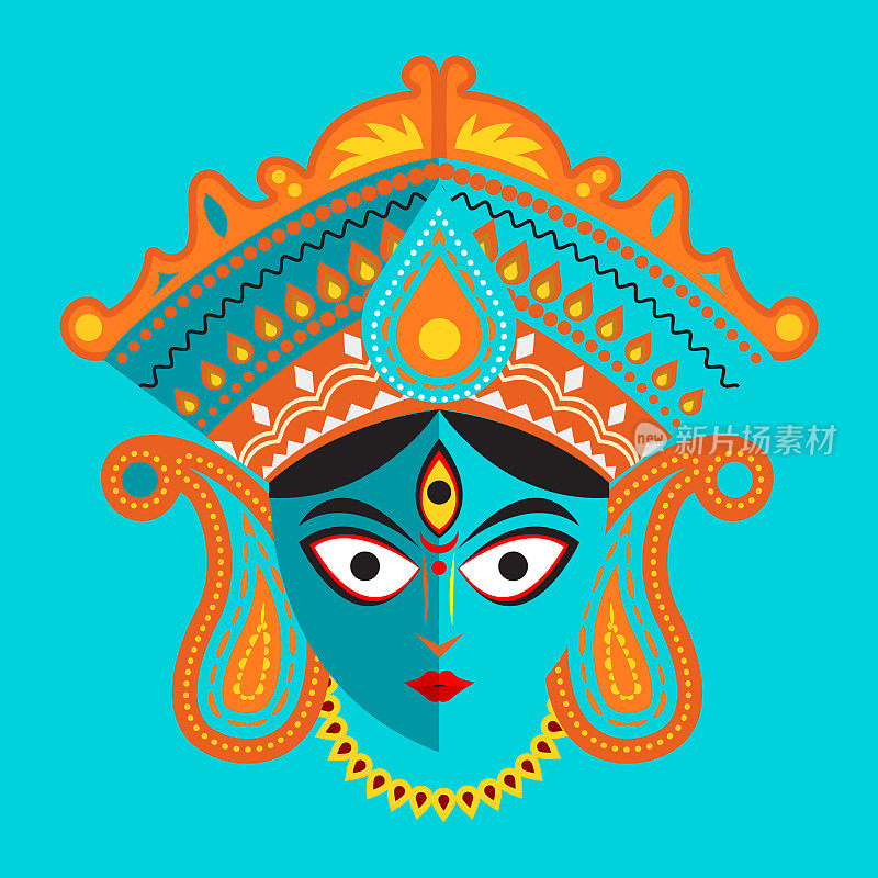 Durga Devi矢量插图